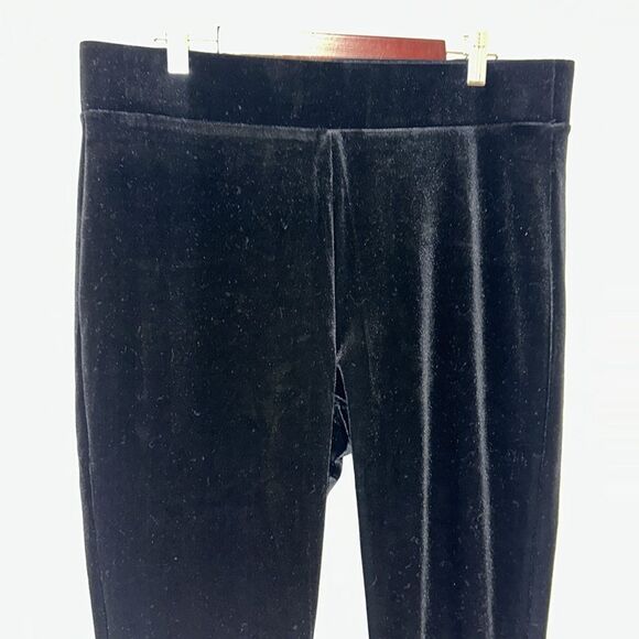 LOFT L Black Velvet Pull On Leggings - Picture 11 of 16